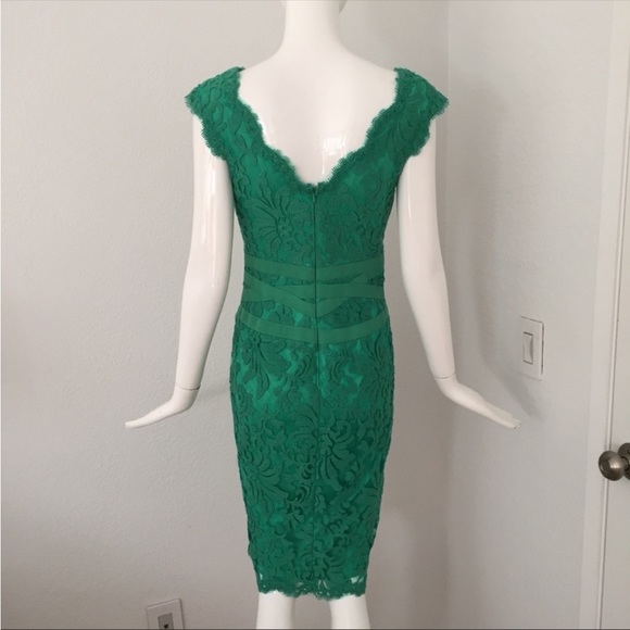 Emerald Green Tadashi Shoji Cocktail Dress Size 4 - Picture 3 of 5